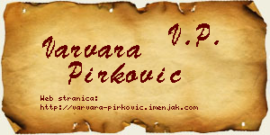 Varvara Pirković vizit kartica